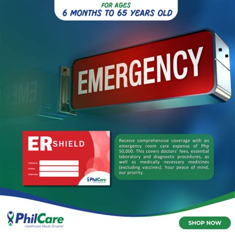 PhilCare Dengue Assist, ER Shield, ER Vantage Plus, and Health Vantage.